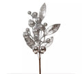 Rama de Hojas de Plata de 35 cms