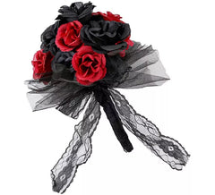 Bouquet of red and black roses