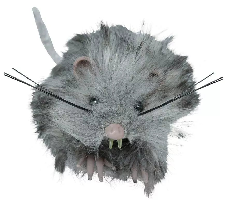Translation missing: en.Ratón Peludo gris de 11 cm