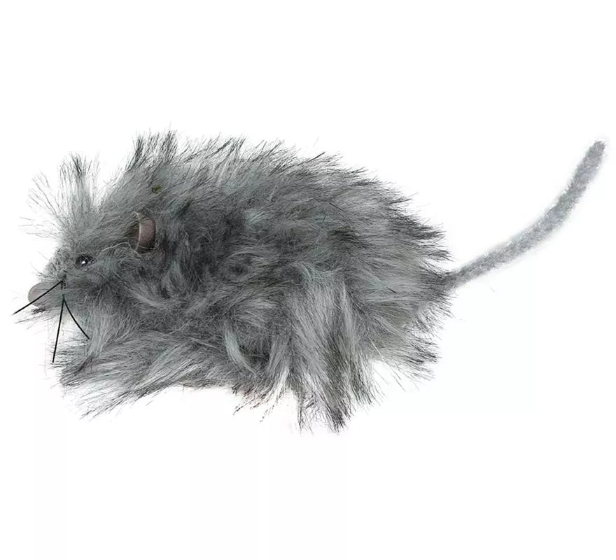 Translation missing: en.Ratón Peludo gris de 11 cm