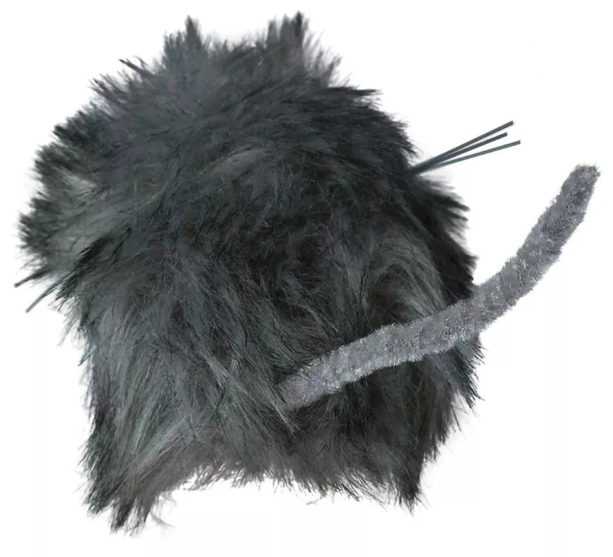 Ratón Peludo gris de 11 cm