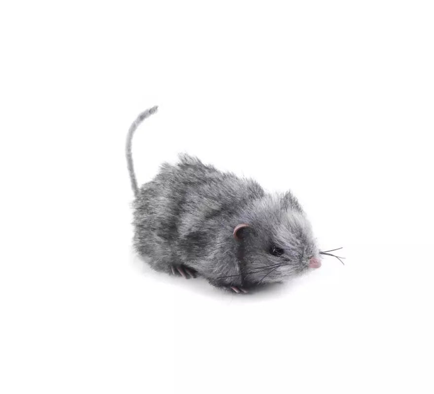 Translation missing: en.Ratón peludo gris de 18 cm