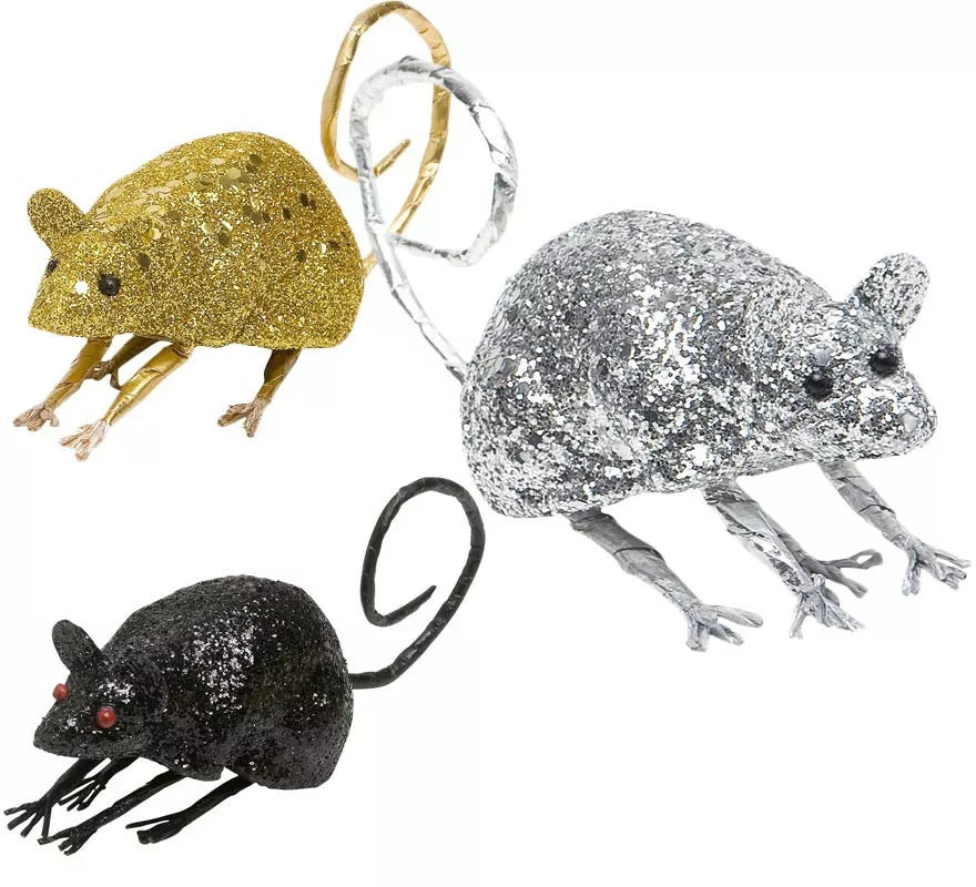 Ratoncito con Purpurina de 8,5 cm en varios colores