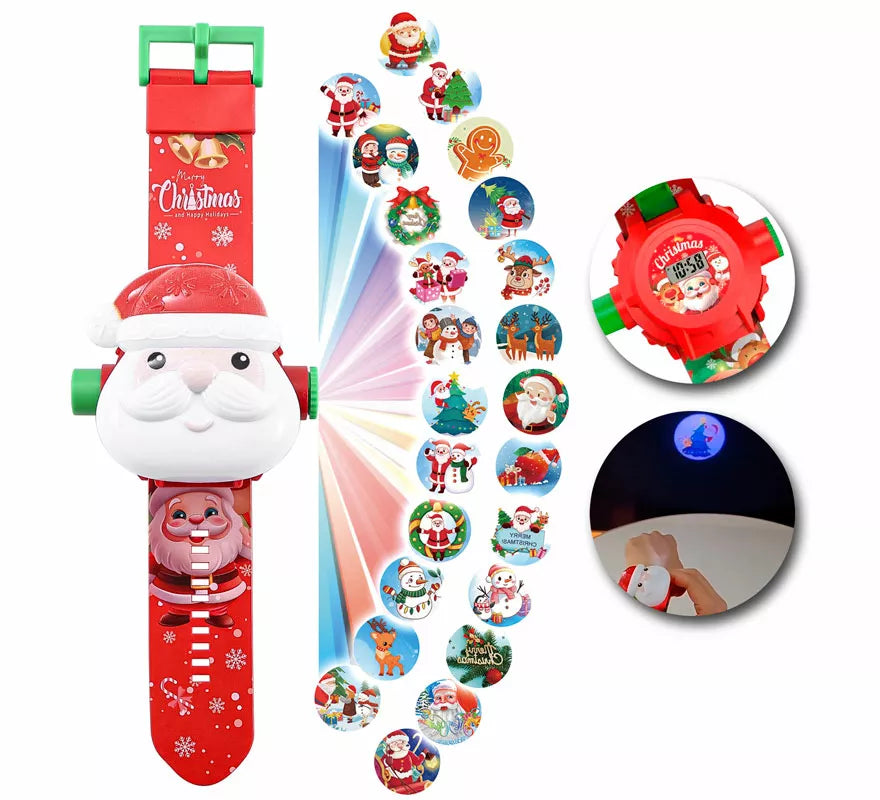 Reloj de Papá Noel con Proyector de 22 cm