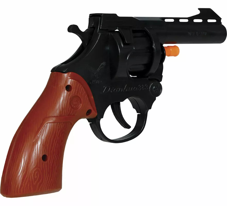 Revólver pequeño marrón de 18 cm