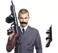 Rifle de Gánster Hinchable negro de 80 cm