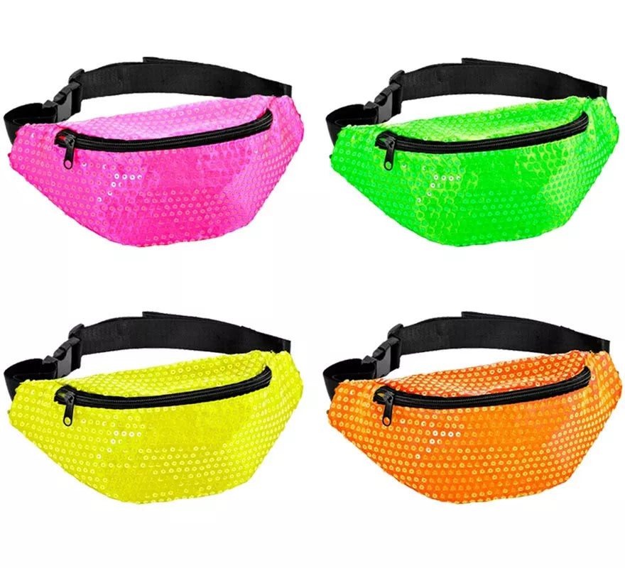 Riñonera con Lentejuelas en varios colores neones