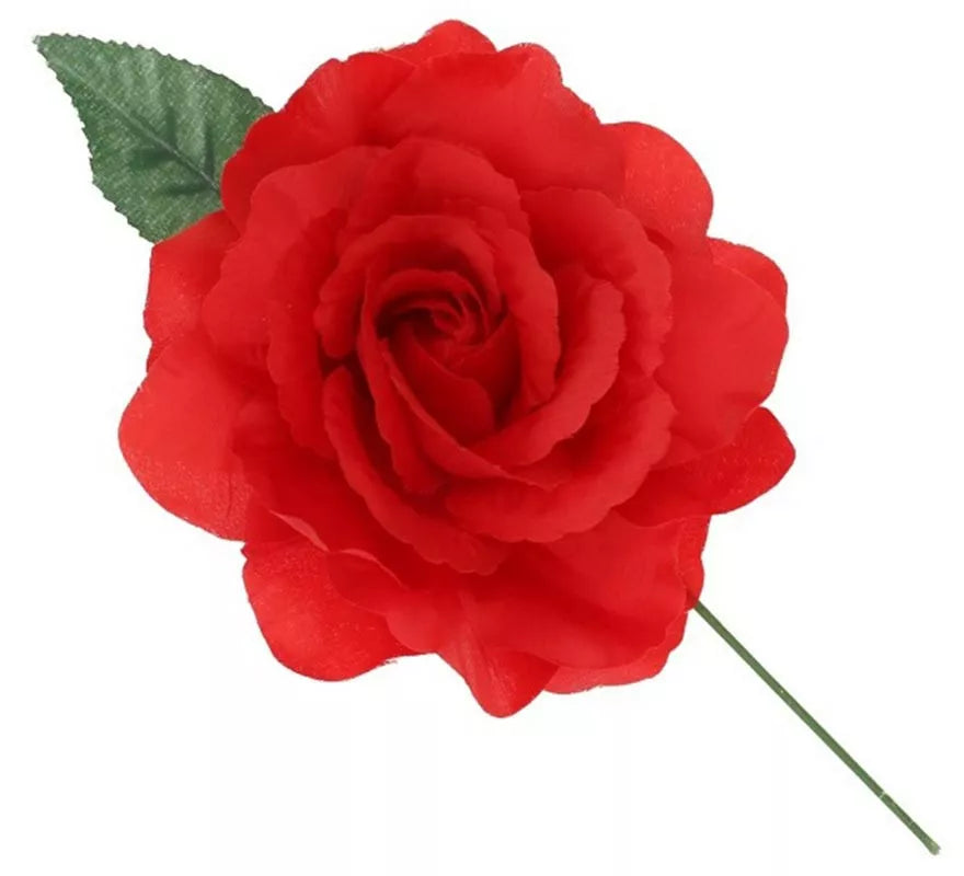 Rosa de Sevillana o Chulapa con varilla de 13 cm en varios colores