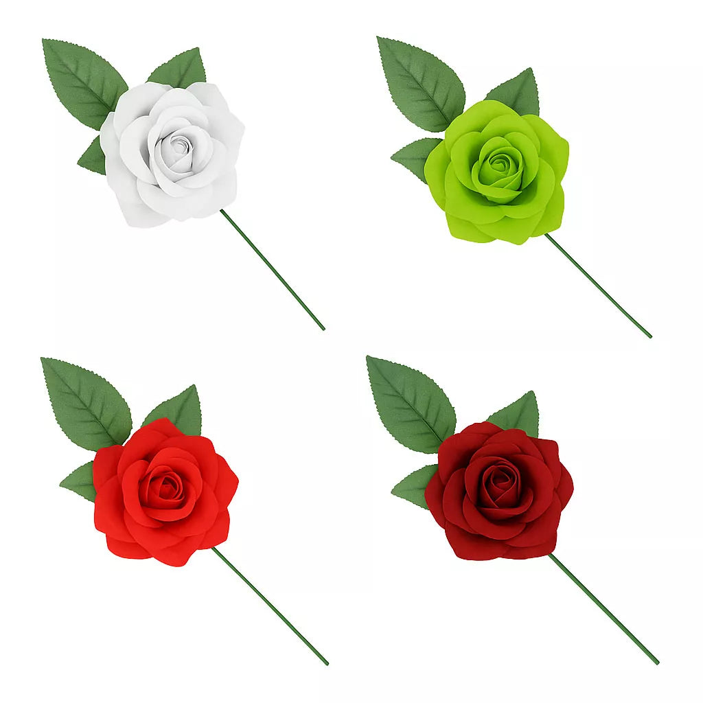 Rosa de Sevillana o Chulapa con varilla de 8 cm en varios colores