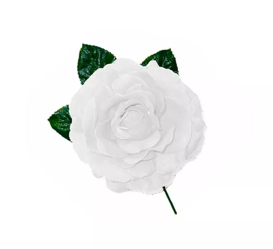Translation missing: en.Rosa Flamenca grande blanco de 15 cm