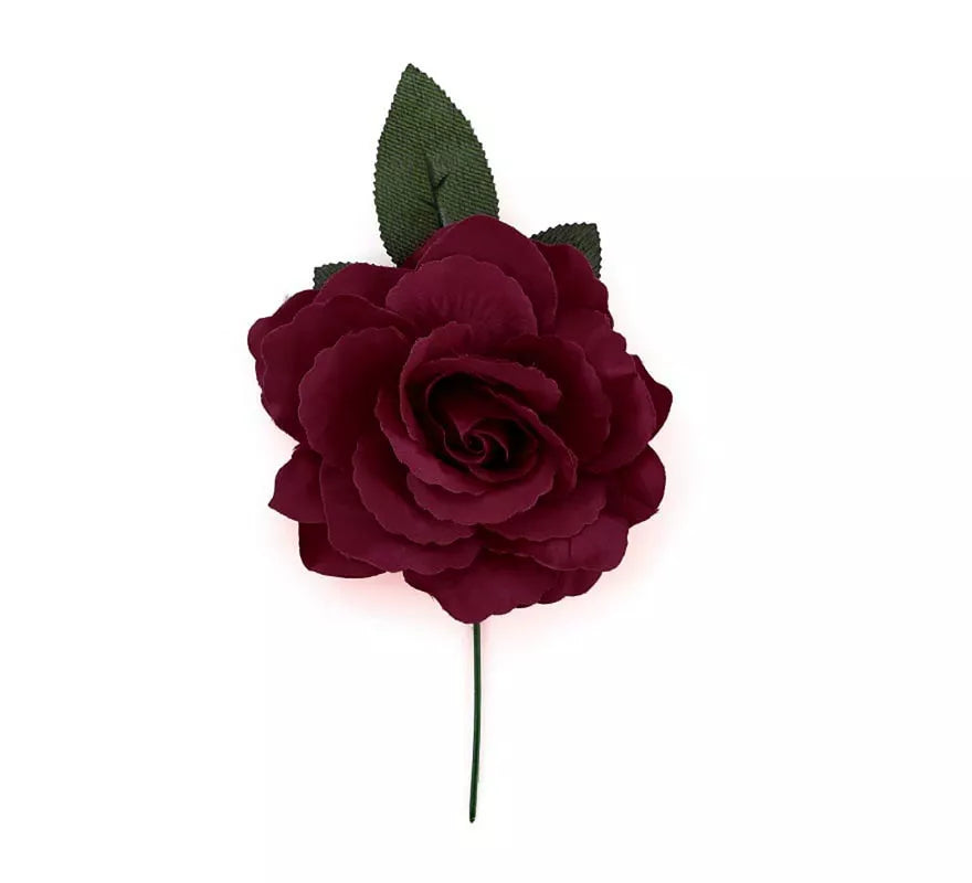 Translation missing: en.Rosa Flamenca Mediana granate de 14 cm