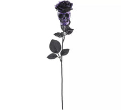 Black Rose with Purple Skull