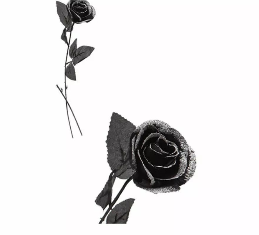 Rosa negra con purpurina de 40 cm 2 colores surtidos