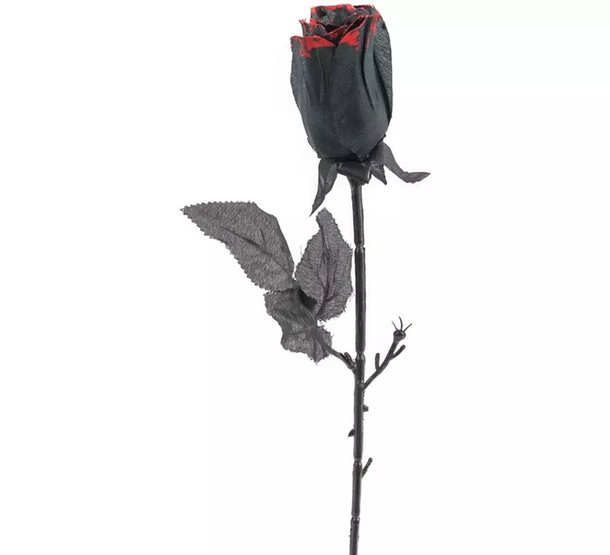 Rosa negra y roja de 46 cm
