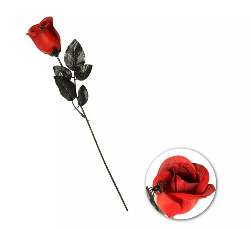 Rosa roja con Araña