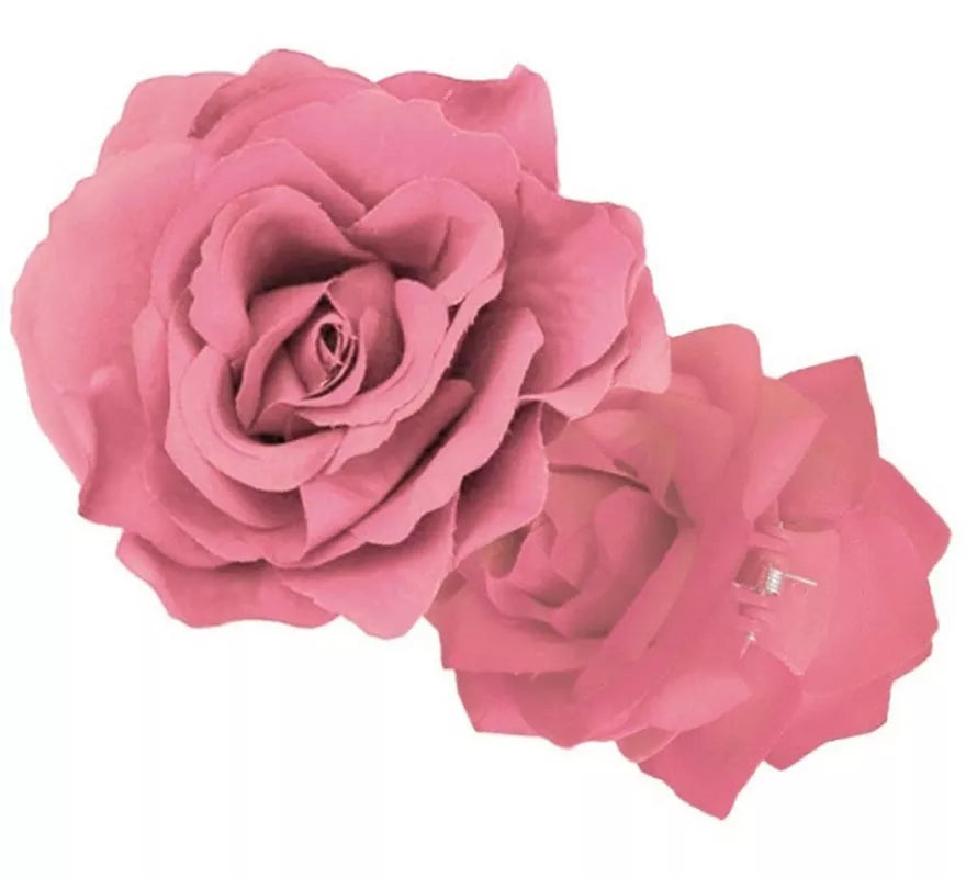 Rosa Sevillana o Chulapa de 9 cm con pinza en varios colores