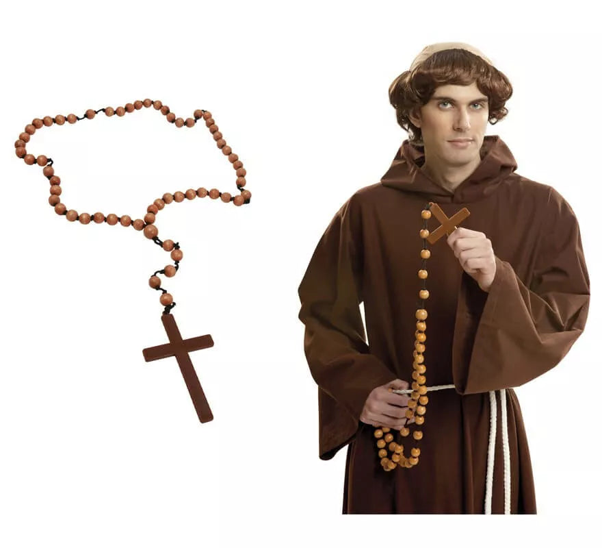 Translation missing: en.Rosario de Madera con Cruz