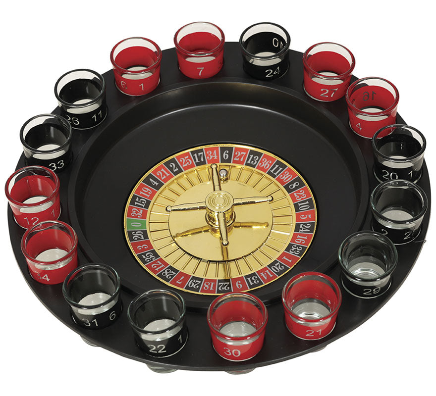 Ruleta Casino de 29 cm con 16 Vasos de 4,5 cm