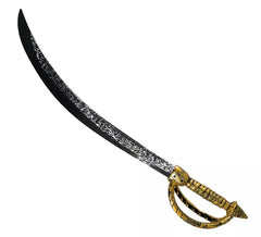 Pirate saber with golden toy handle 63 cm