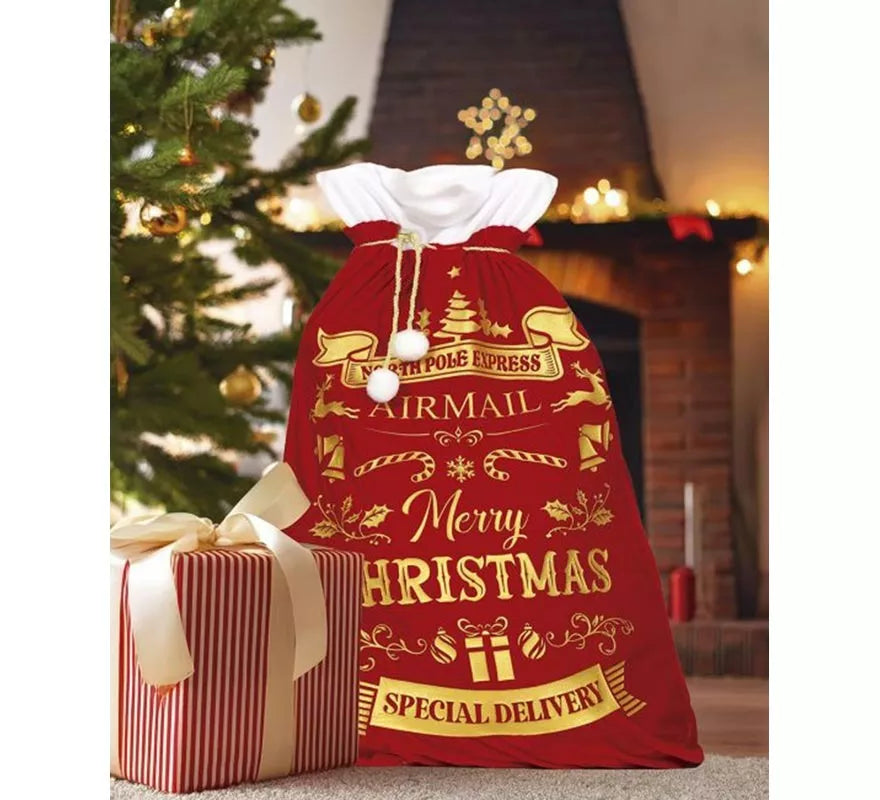 Saco de Merry Christmas de 60x95 cm