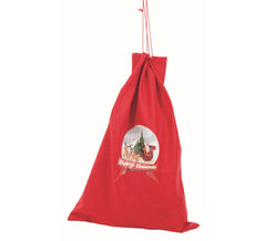 Red Santa Claus bag with Santa Claus decoration 70x50 cm