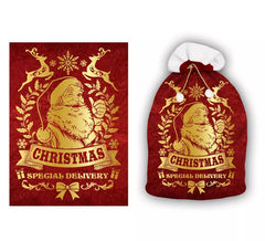 Red and gold Santa Claus sack 60x95 cm