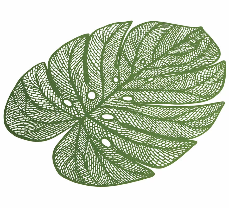 Salvamantel Hoja verde de PVC de 45 cm