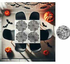 30cm semi-circular spider web placemat