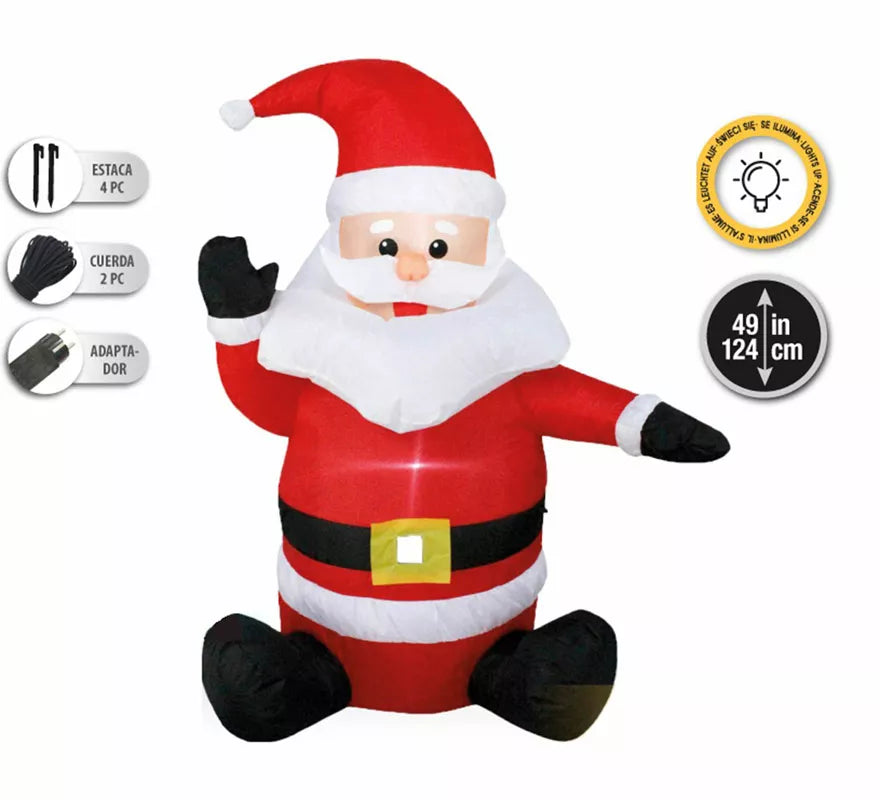 Translation missing: en.Santa Claus Hinchable con LED de 124 cm