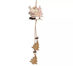 Wooden Santa with Trees Pendant of 27 cms