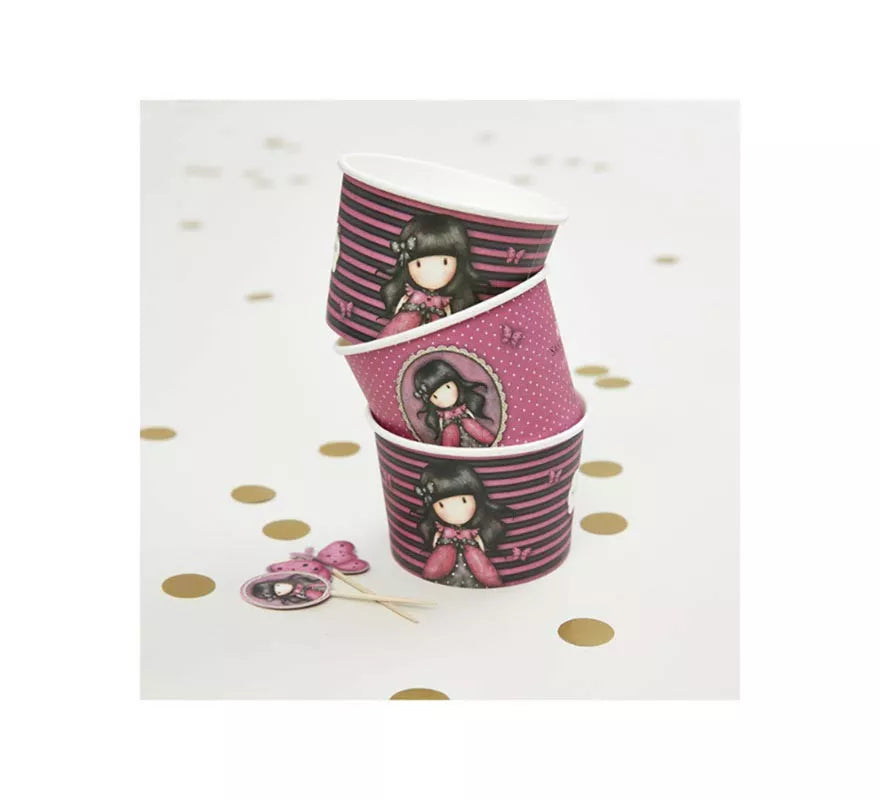 Santoro Gorjuss Ladybird Recipientes de papel para chucherías y adornos, Rosa, paquete de 8 con 2 di