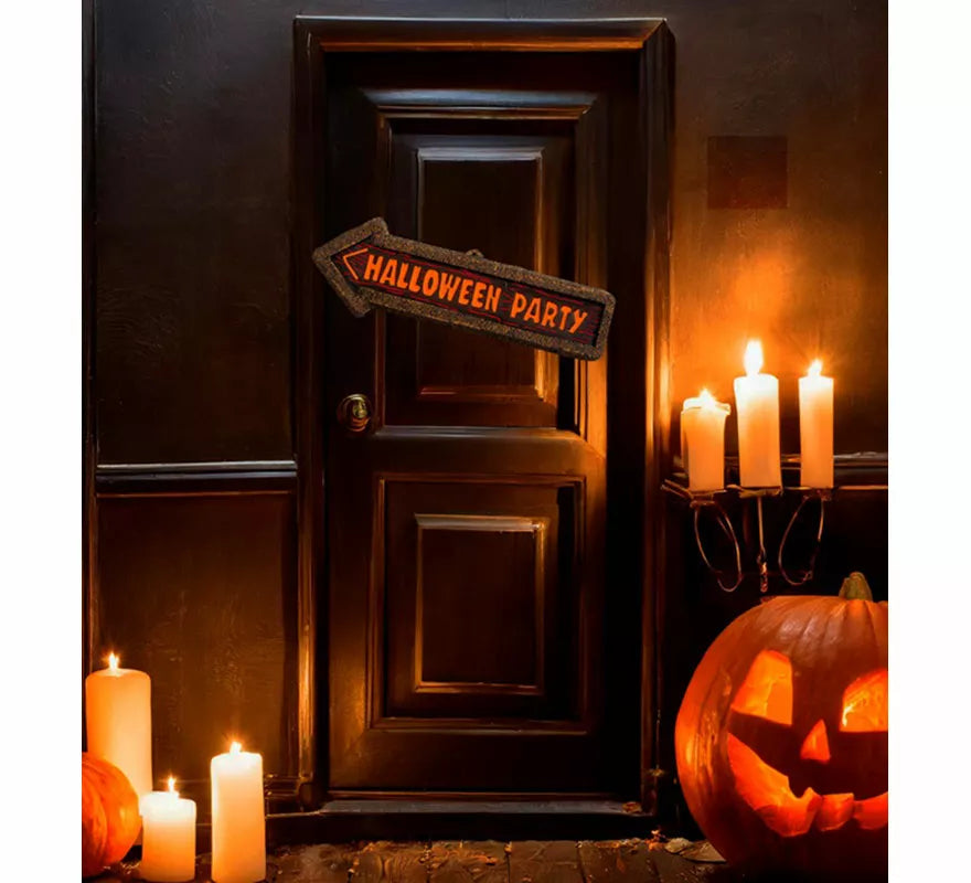 Señal 'Halloween Party' Fluorescente de 56x17 cm