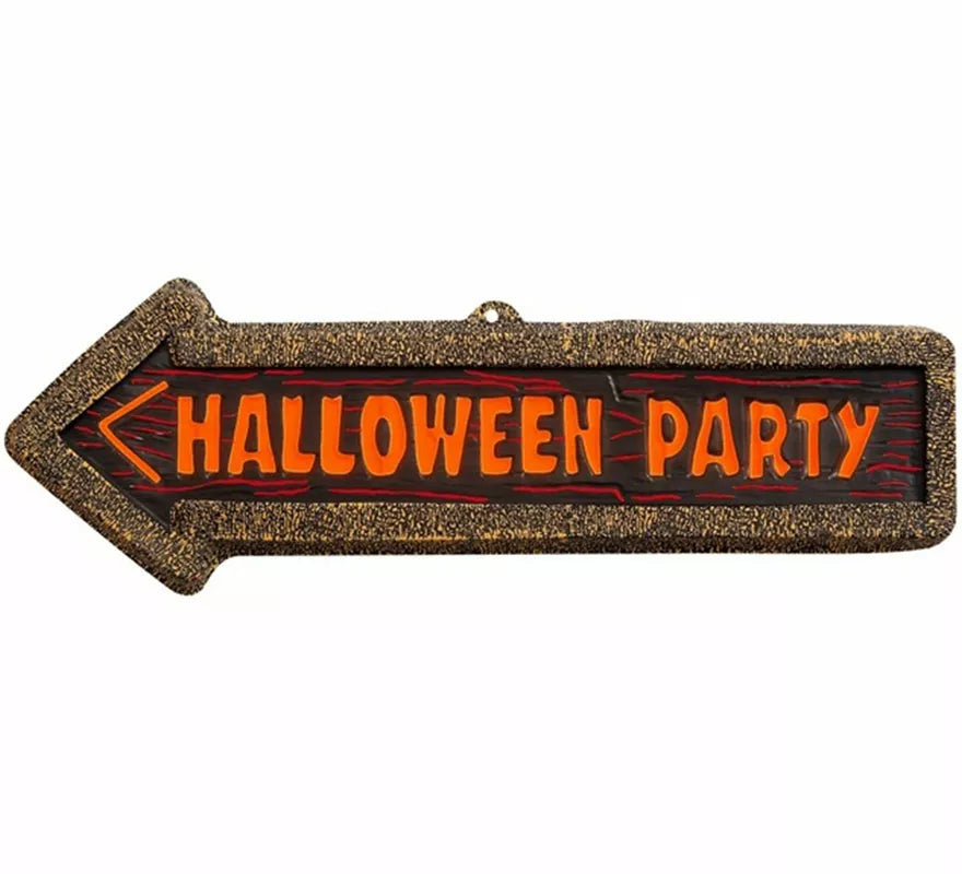 Señal 'Halloween Party' Fluorescente de 56x17 cm
