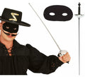 Set antifaz y florete de 65 cm. plateado de héroe enmascarado