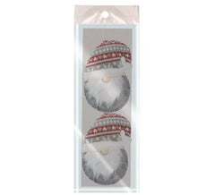 Set of 2 Gray Christmas Head Pendants of 11 cms