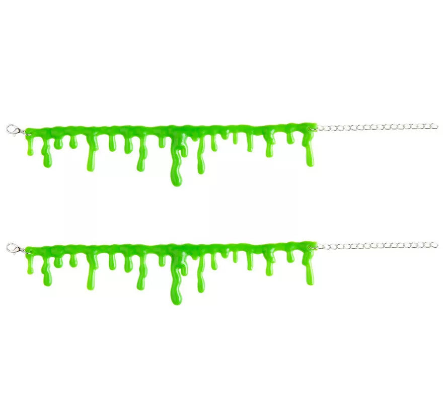 Translation missing: en.Set de 2 Pulseras de Gotas de Baba Zombie Verde