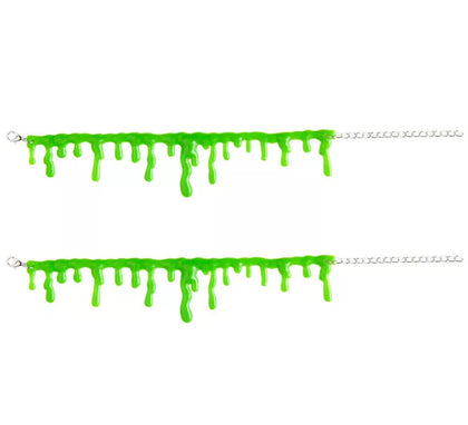 Set de 2 Pulseras de Gotas de Baba Zombie Verde