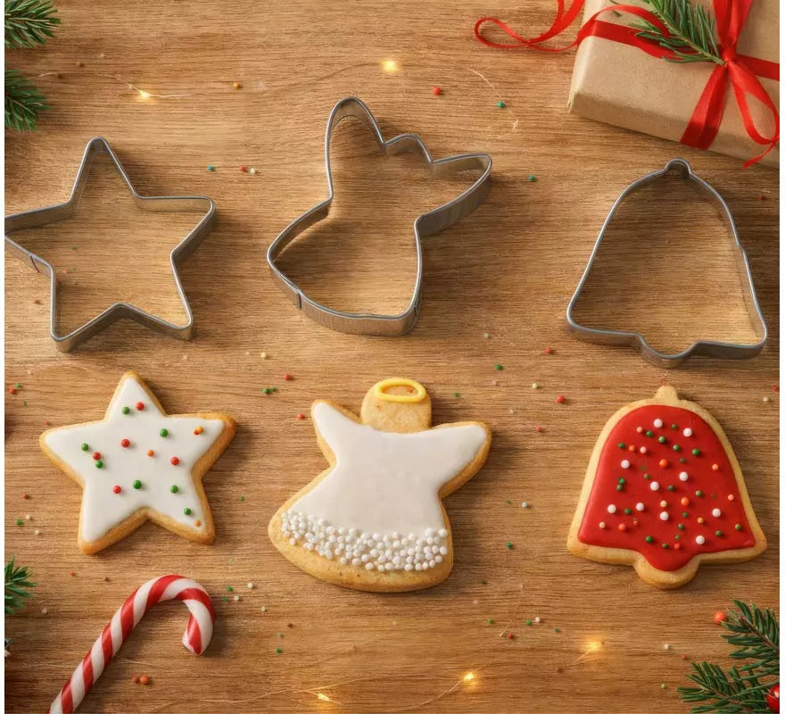 Translation missing: en.Set de 3 Moldes Metálicos Navideños para Galletas de 5 cm