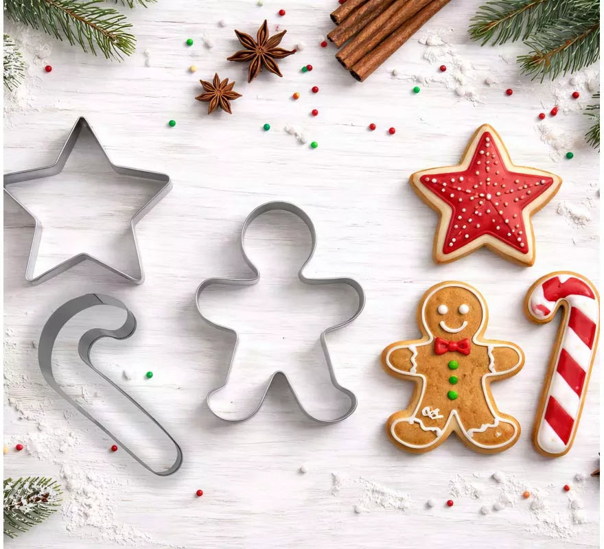 Translation missing: en.Set de 3 Moldes Metálicos Navideños para Galletas de 9 cm