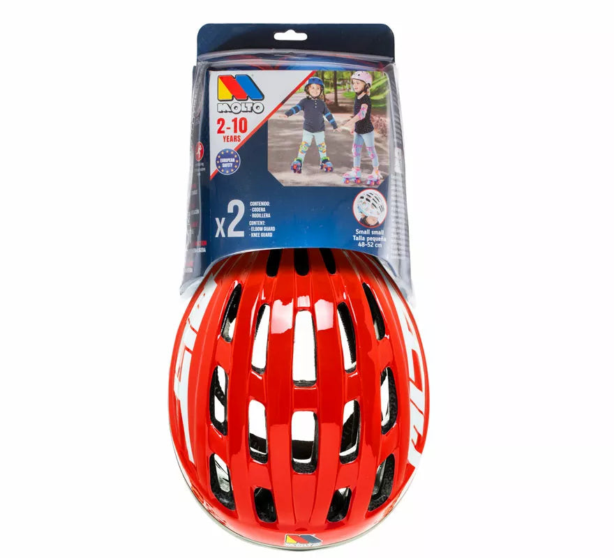 Set de Casco y Protecciones rojo
