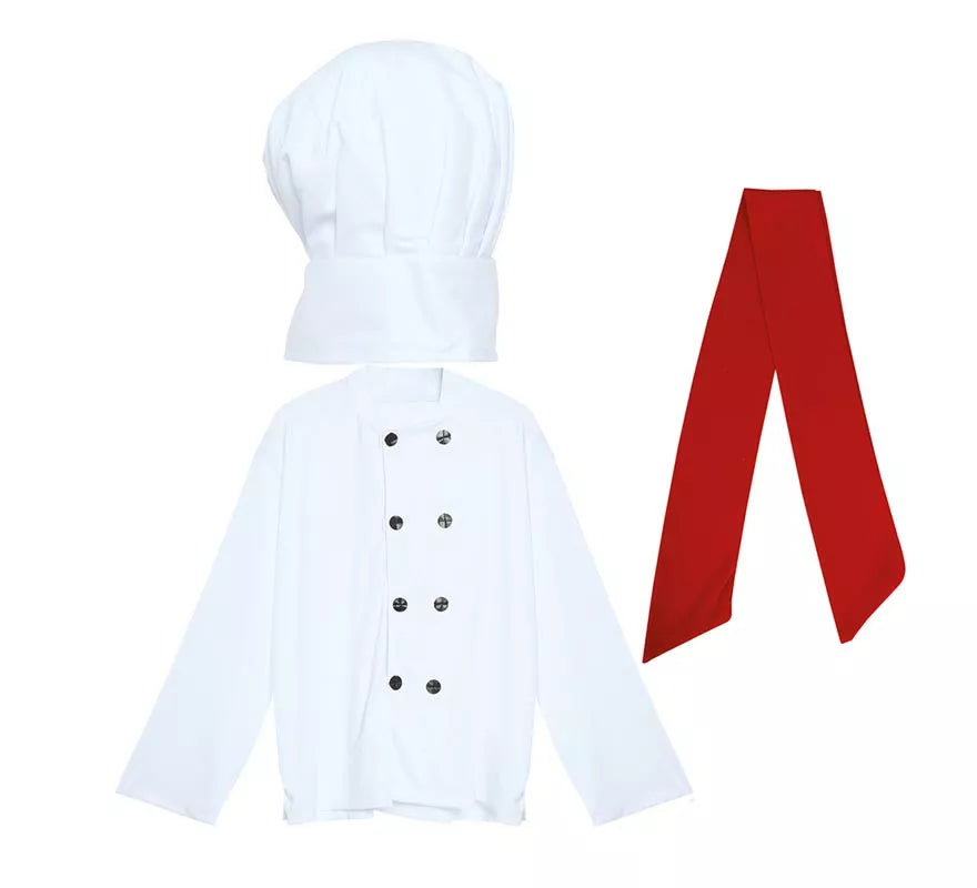 Set de Cocinero: Gorro, pañuelo y chaqueta