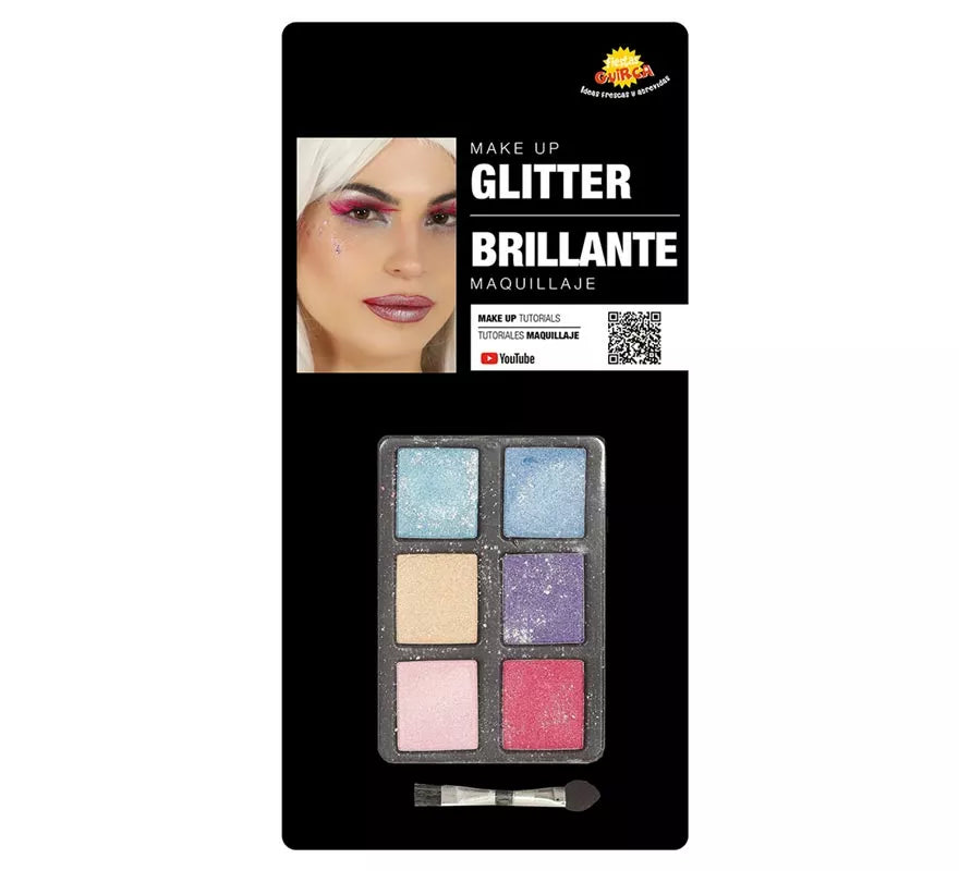 Translation missing: en.Set de Maquillaje con 6 Colores con Glitter y Pincel