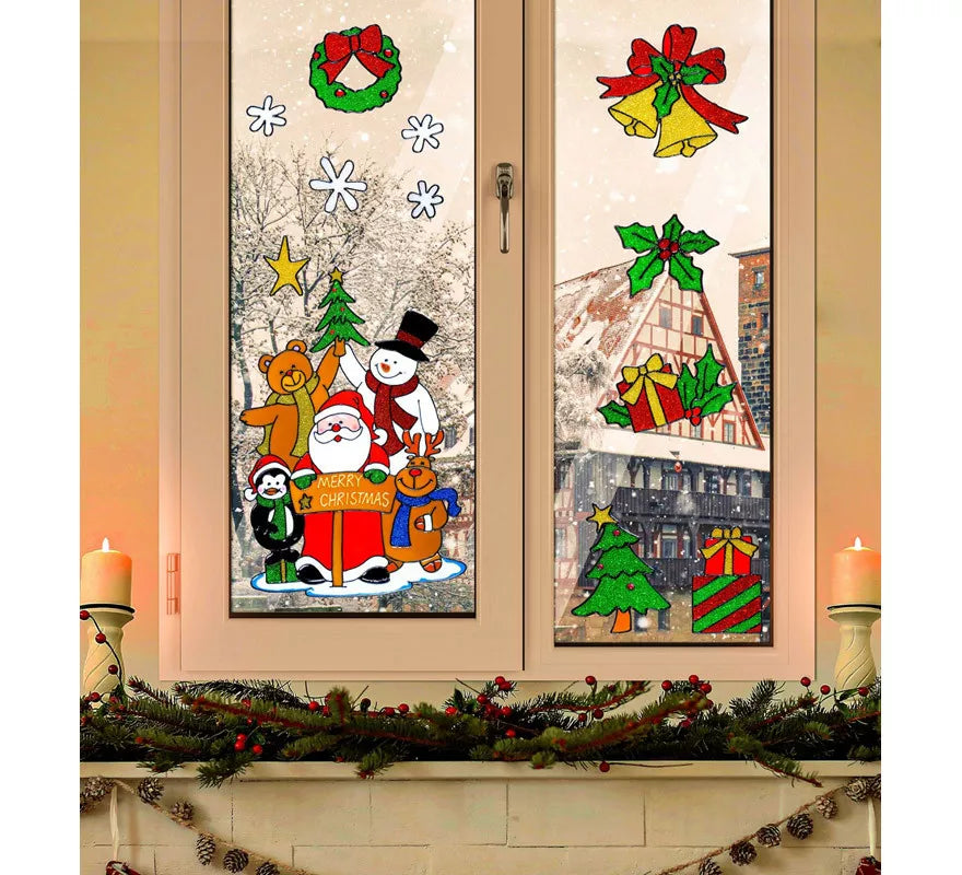Translation missing: en.Set de Pegatinas Ventana Navidad con Papá Noel Surtidas en 4 Modelos