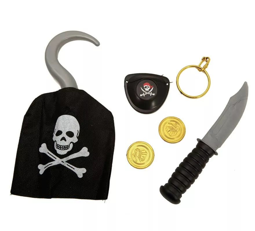 Translation missing: en.Set de Pirata: Garfio, cuchillo, monedas, pendiente y parche