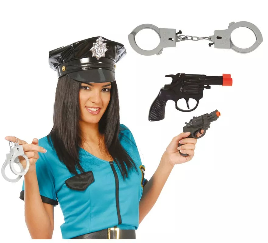 Set de pistola revolver con esposas
