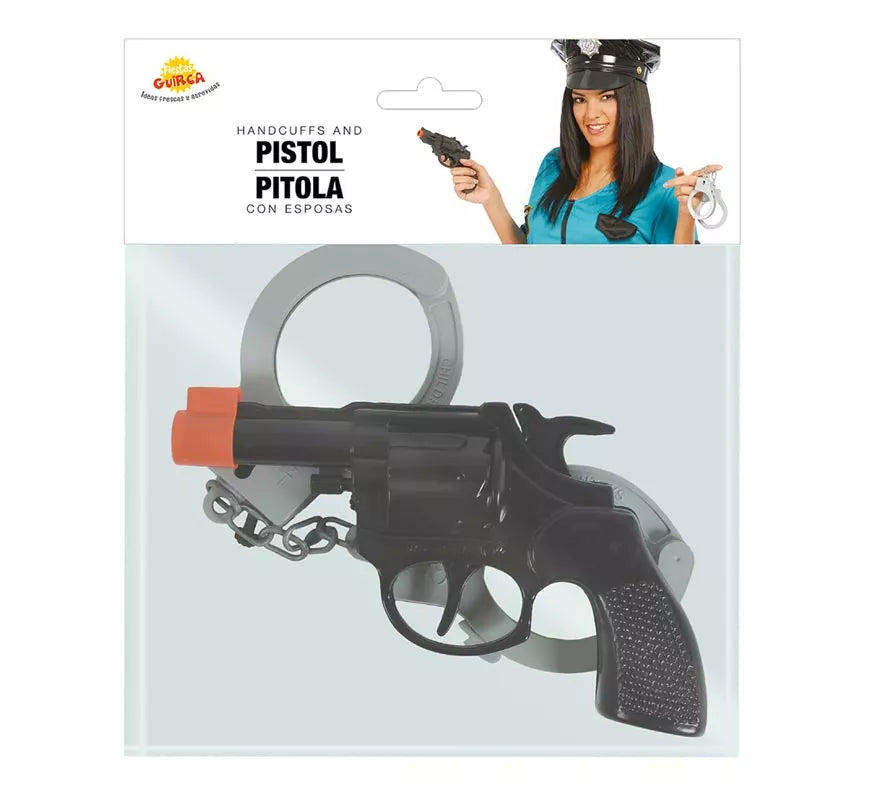 Set de pistola revolver con esposas