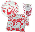 Set Halloween Mano (6 Platos, 6 Vasos Y 6 Servilletas)