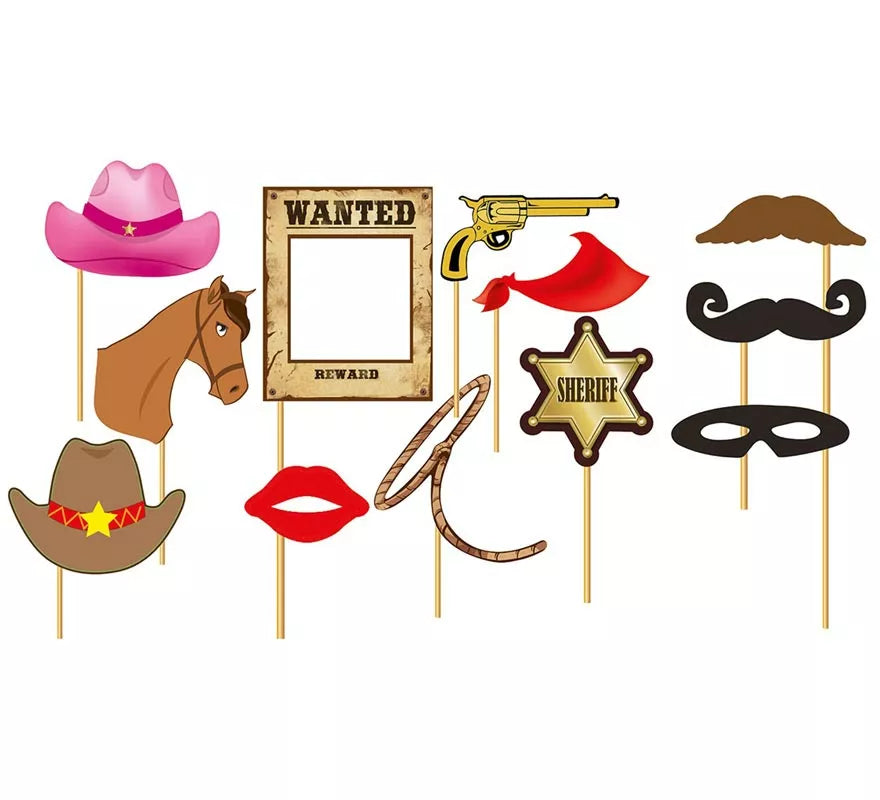 Set para Photocall cowboy 12 Pcs