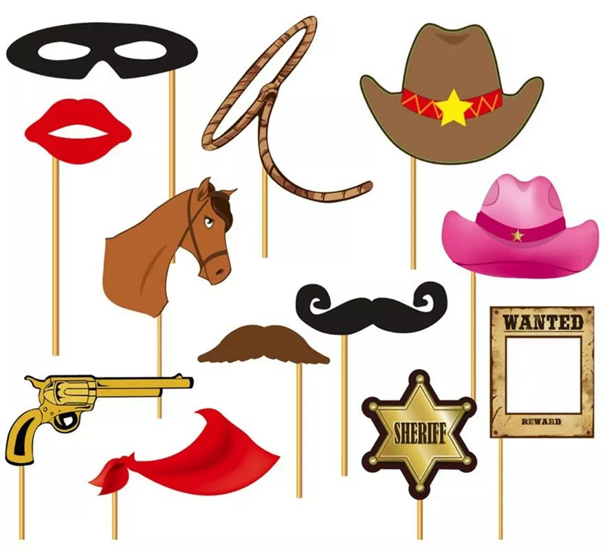 Translation missing: en.Set para Photocall cowboy 12 Pcs
