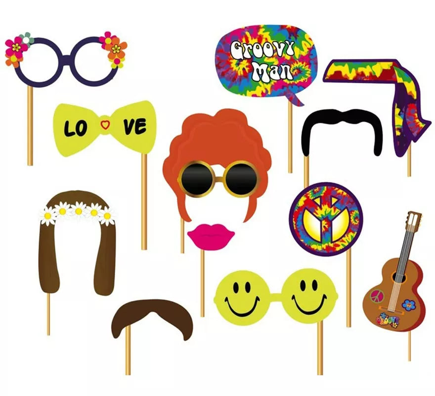Translation missing: en.Set para Photocall hippie 12 Pcs